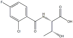 (2S,3R)-2-[(2-chloro-4-fluorobenzoyl)amino]-3-hydroxybutanoic acid Struktur