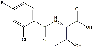 (2S,3R)-2-[(2-chloro-4-fluorobenzoyl)amino]-3-hydroxybutanoic acid 化学構造式