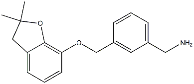 (3-{[(2,2-dimethyl-2,3-dihydro-1-benzofuran-7-yl)oxy]methyl}phenyl)methanamine,,结构式