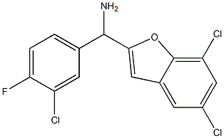 (3-chloro-4-fluorophenyl)(5,7-dichloro-1-benzofuran-2-yl)methanamine Structure