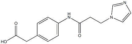 (4-{[3-(1H-imidazol-1-yl)propanoyl]amino}phenyl)acetic acid 化学構造式