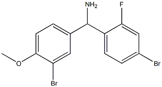 (4-bromo-2-fluorophenyl)(3-bromo-4-methoxyphenyl)methanamine 化学構造式