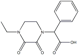 (4-ethyl-2,3-dioxopiperazin-1-yl)(phenyl)acetic acid,,结构式