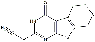 (4-oxo-3,5,6,8-tetrahydro-4H-thiopyrano[4',3':4,5]thieno[2,3-d]pyrimidin-2-yl)acetonitrile 化学構造式