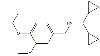 (dicyclopropylmethyl)({[3-methoxy-4-(propan-2-yloxy)phenyl]methyl})amine,,结构式