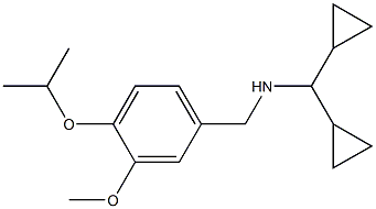 (dicyclopropylmethyl)({[3-methoxy-4-(propan-2-yloxy)phenyl]methyl})amine Struktur