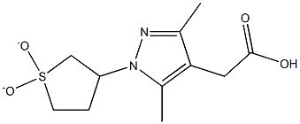 [1-(1,1-dioxidotetrahydrothien-3-yl)-3,5-dimethyl-1H-pyrazol-4-yl]acetic acid 化学構造式