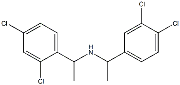 [1-(2,4-dichlorophenyl)ethyl][1-(3,4-dichlorophenyl)ethyl]amine Structure