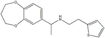 [1-(3,4-dihydro-2H-1,5-benzodioxepin-7-yl)ethyl][2-(thiophen-2-yl)ethyl]amine,,结构式