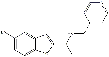 [1-(5-bromo-1-benzofuran-2-yl)ethyl](pyridin-4-ylmethyl)amine,,结构式