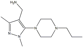 [1,3-dimethyl-5-(4-propylpiperazin-1-yl)-1H-pyrazol-4-yl]methanamine Struktur