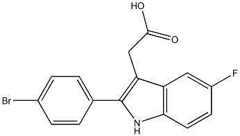 [2-(4-bromophenyl)-5-fluoro-1H-indol-3-yl]acetic acid Struktur