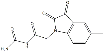 [2-(5-methyl-2,3-dioxo-2,3-dihydro-1H-indol-1-yl)acetyl]urea 结构式