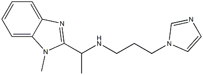 [3-(1H-imidazol-1-yl)propyl][1-(1-methyl-1H-1,3-benzodiazol-2-yl)ethyl]amine 化学構造式