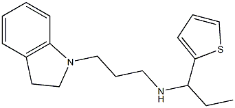 [3-(2,3-dihydro-1H-indol-1-yl)propyl][1-(thiophen-2-yl)propyl]amine,,结构式