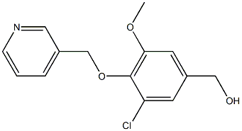 [3-chloro-5-methoxy-4-(pyridin-3-ylmethoxy)phenyl]methanol Struktur