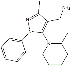 [3-methyl-5-(2-methylpiperidin-1-yl)-1-phenyl-1H-pyrazol-4-yl]methanamine Struktur