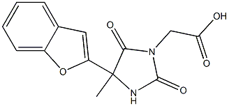 [4-(1-benzofuran-2-yl)-4-methyl-2,5-dioxoimidazolidin-1-yl]acetic acid,,结构式