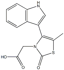 [4-(1H-indol-3-yl)-5-methyl-2-oxo-1,3-thiazol-3(2H)-yl]acetic acid Struktur