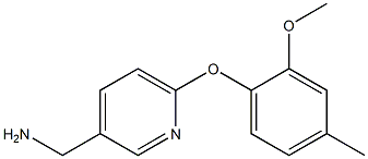 [6-(2-methoxy-4-methylphenoxy)pyridin-3-yl]methanamine,,结构式