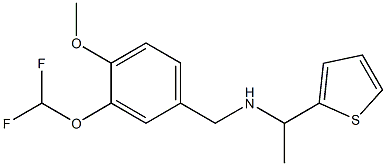 {[3-(difluoromethoxy)-4-methoxyphenyl]methyl}[1-(thiophen-2-yl)ethyl]amine Struktur