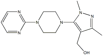 {1,3-dimethyl-5-[4-(pyrimidin-2-yl)piperazin-1-yl]-1H-pyrazol-4-yl}methanol,,结构式