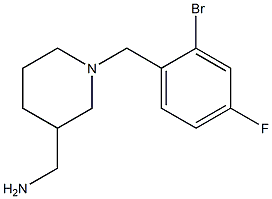 {1-[(2-bromo-4-fluorophenyl)methyl]piperidin-3-yl}methanamine Structure