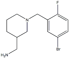 {1-[(5-bromo-2-fluorophenyl)methyl]piperidin-3-yl}methanamine Struktur