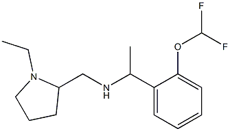 {1-[2-(difluoromethoxy)phenyl]ethyl}[(1-ethylpyrrolidin-2-yl)methyl]amine 化学構造式