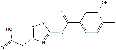 {2-[(3-hydroxy-4-methylbenzoyl)amino]-1,3-thiazol-4-yl}acetic acid Structure