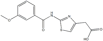 {2-[(3-methoxybenzoyl)amino]-1,3-thiazol-4-yl}acetic acid,,结构式
