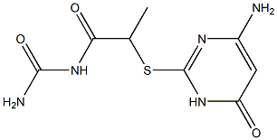 {2-[(4-amino-6-oxo-1,6-dihydropyrimidin-2-yl)sulfanyl]propanoyl}urea|