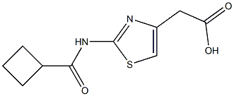 {2-[(cyclobutylcarbonyl)amino]-1,3-thiazol-4-yl}acetic acid,,结构式