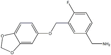 {3-[(2H-1,3-benzodioxol-5-yloxy)methyl]-4-fluorophenyl}methanamine Structure