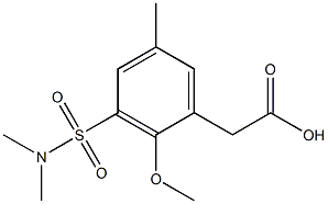 {3-[(dimethylamino)sulfonyl]-2-methoxy-5-methylphenyl}acetic acid 化学構造式