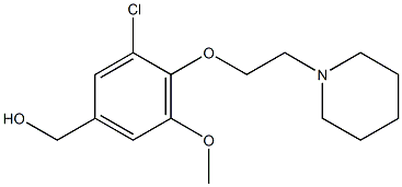 {3-chloro-5-methoxy-4-[2-(piperidin-1-yl)ethoxy]phenyl}methanol,,结构式