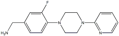 {3-fluoro-4-[4-(pyridin-2-yl)piperazin-1-yl]phenyl}methanamine Structure