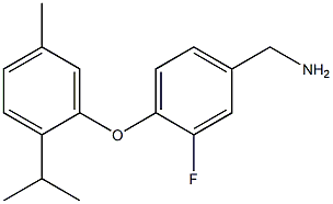 {3-fluoro-4-[5-methyl-2-(propan-2-yl)phenoxy]phenyl}methanamine Structure