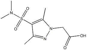 {4-[(dimethylamino)sulfonyl]-3,5-dimethyl-1H-pyrazol-1-yl}acetic acid,,结构式