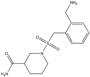 1-({[2-(aminomethyl)phenyl]methane}sulfonyl)piperidine-3-carboxamide Structure