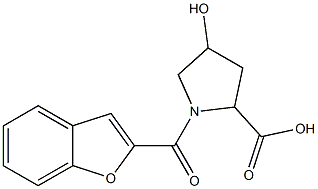 1-(1-benzofuran-2-ylcarbonyl)-4-hydroxypyrrolidine-2-carboxylic acid Structure