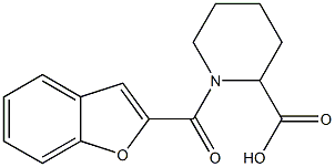 1-(1-benzofuran-2-ylcarbonyl)piperidine-2-carboxylic acid,,结构式