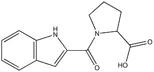 1-(1H-indol-2-ylcarbonyl)pyrrolidine-2-carboxylic acid,,结构式