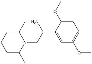 1-(2,5-dimethoxyphenyl)-2-(2,6-dimethylpiperidin-1-yl)ethanamine 化学構造式