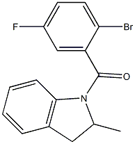 1-(2-bromo-5-fluorobenzoyl)-2-methylindoline,,结构式