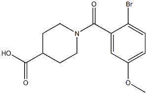 1-(2-bromo-5-methoxybenzoyl)piperidine-4-carboxylic acid 结构式