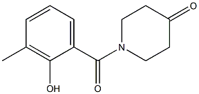 1-(2-hydroxy-3-methylbenzoyl)piperidin-4-one Struktur