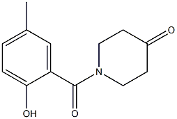 1-(2-hydroxy-5-methylbenzoyl)piperidin-4-one 结构式