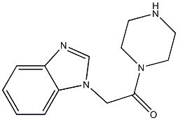 1-(2-oxo-2-piperazin-1-ylethyl)-1H-benzimidazole 化学構造式