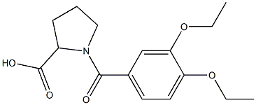1-(3,4-diethoxybenzoyl)pyrrolidine-2-carboxylic acid,,结构式